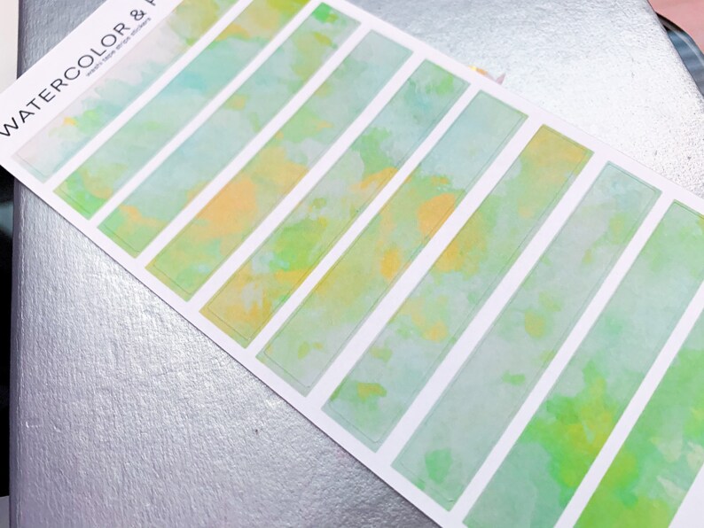 Watercolors Washi Tape Strips Sticker Sheet Planner Stickers - Etsy