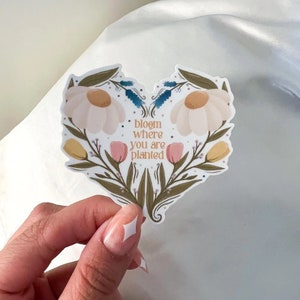 Autocollant en vinyle découpé Bloom, là où vous êtes planté, Adorables stickers, Stickers motivants, Esthétique, Résistant aux intempéries
