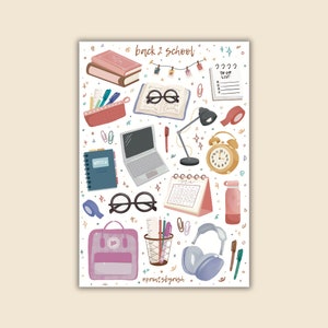 Feuille d'autocollants pour la rentrée scolaire, Bullet Journal, autocollants pour agenda, scrapbooking,