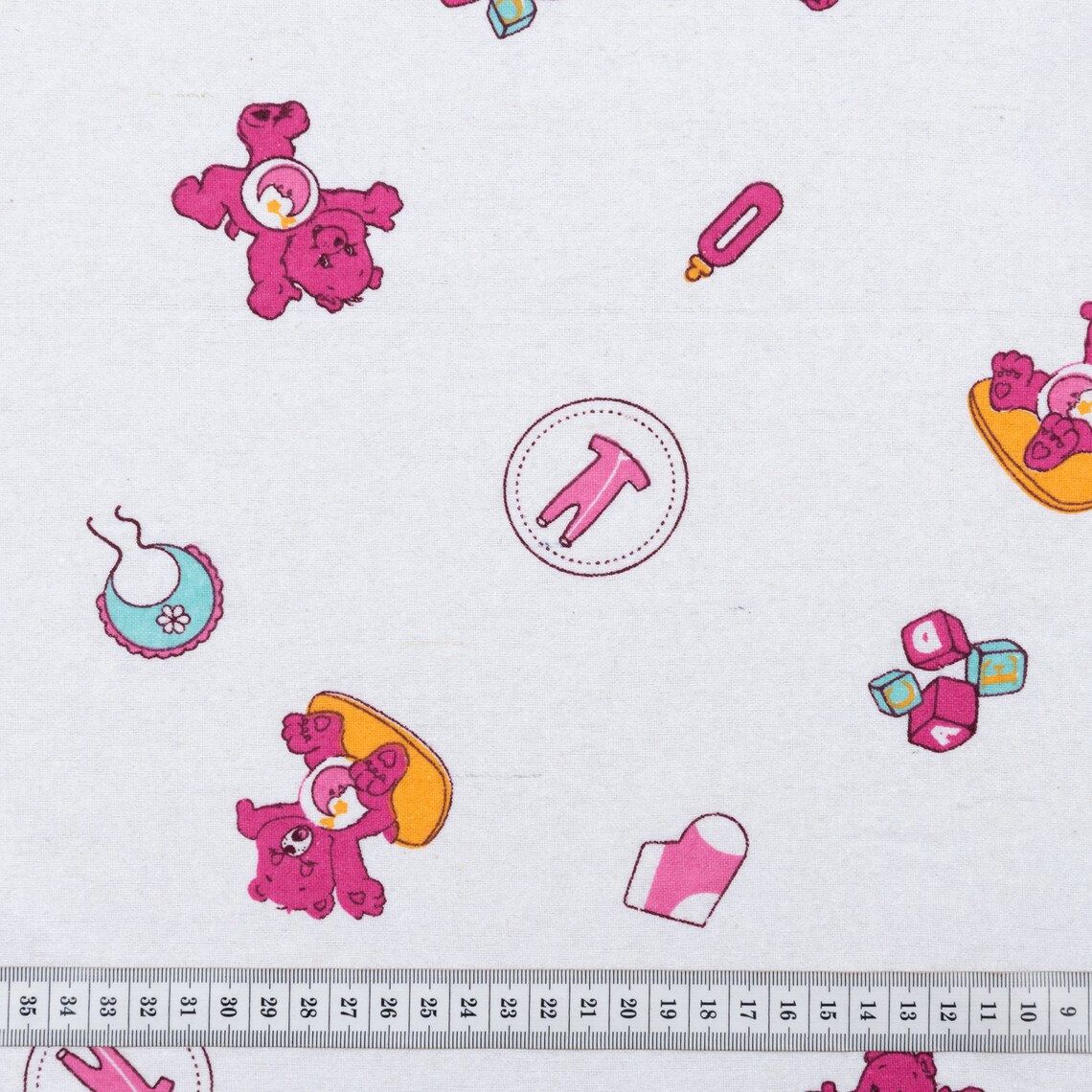 Bear Flannel Fabric Baby Girl Flannel Cotton Fabric Wide 70 Etsy