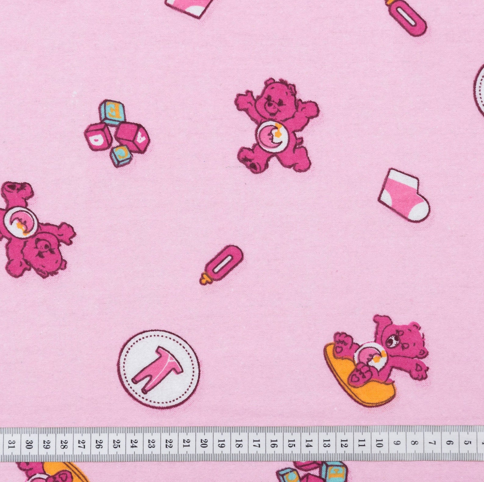 Bear Flannel Fabric Baby Girl Flannel Cotton Fabric Wide 70 Etsy