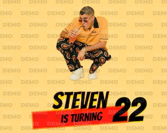 Bad Bunny Birthday Invitation Digital