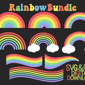 Rainbow svg bundle, Rainbow Clipart bundle