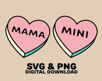 Mama Valentine svg, Mama and Mini svg, Valentine's day png