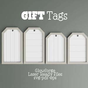 Shiplap Gift tags svg, Gift Tag laser cut files, Christmas gift tags