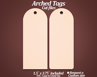 Arched Tag SVG File | Glowforge Laser Cut Template | Cricut Gift Tag SVG | Christmas Present Tags | Holiday Hanging Tag SVG