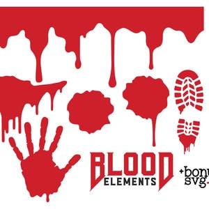 Blood Splatter svg, Drip cut files, Bloody Handprint svg, Digital Files