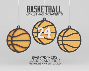 Basketball Ornament Laser File, Basketball Ornament SVG