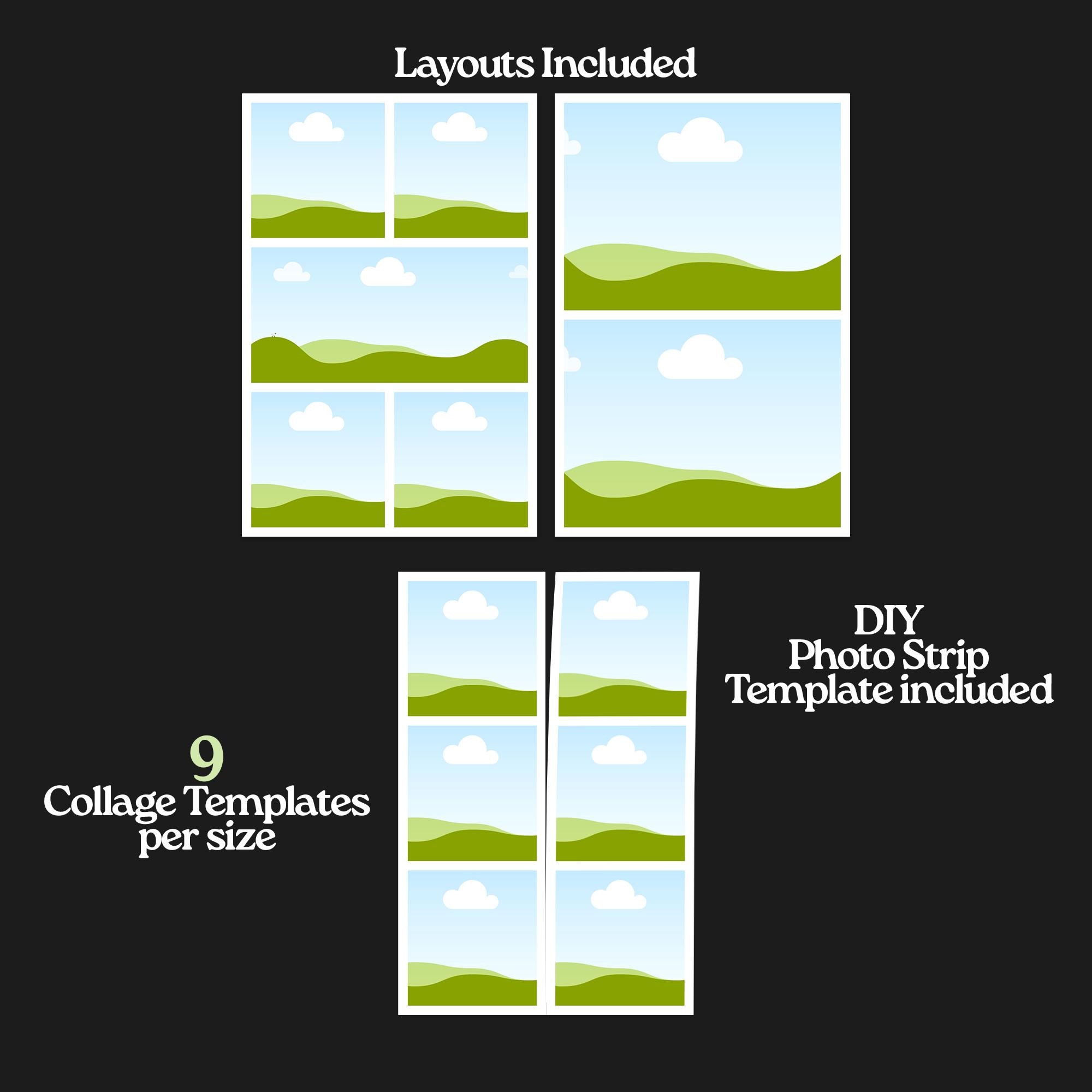 Photo Collage Templates for Canva 4x6, 5x7, 8x10 Collage, Canva Photo