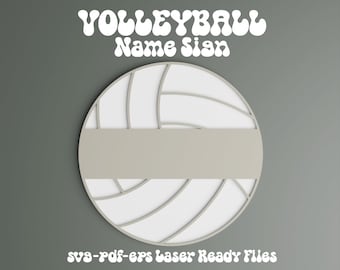 Volleyball Name Sign svg, Volleyball laser file, Volleyball decor