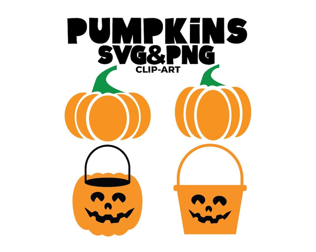 Pumpkin SVG, Trick or Treat SVG, Halloween Clip Art, Candy Bucket Svg ...