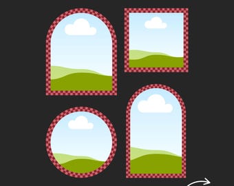 Checkered Canva Frame Templates – Editable Checkerboard Photo Frames – Digital Download for Personal & Commercial Use