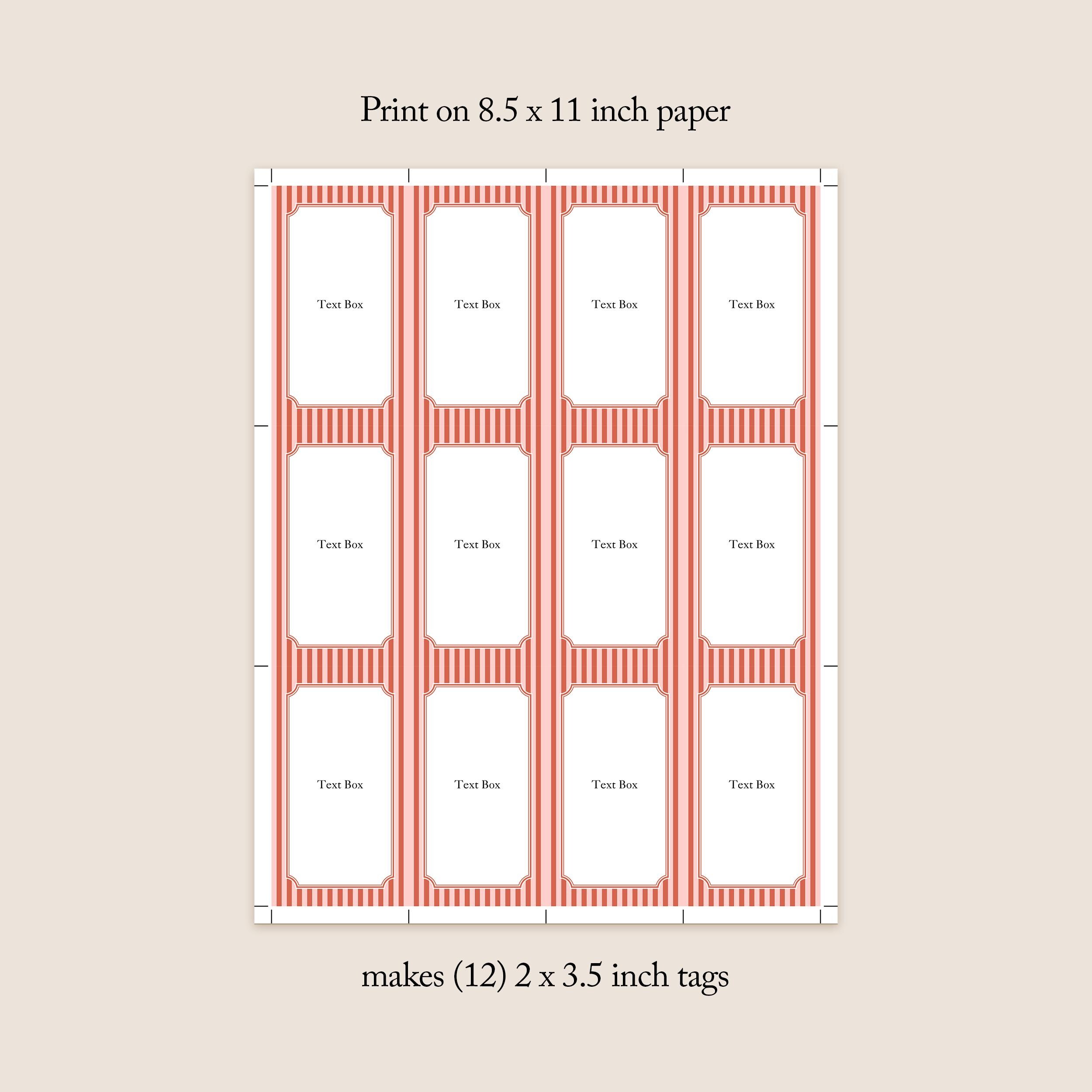Valentines Day Gift Tag Template, Editable Printable Favor Tags, Red ...