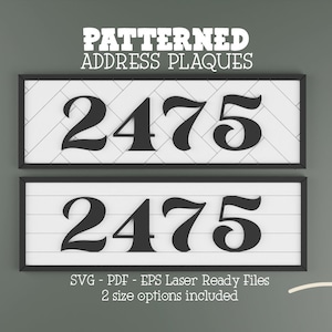 Fichier laser plaque d’adresse, fichier laser à ossature à chevrons, cadre Shiplap svg