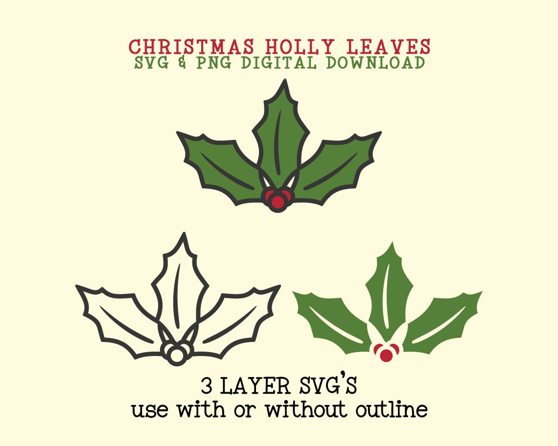 Christmas Holly Svg, Holly Svg - Etsy