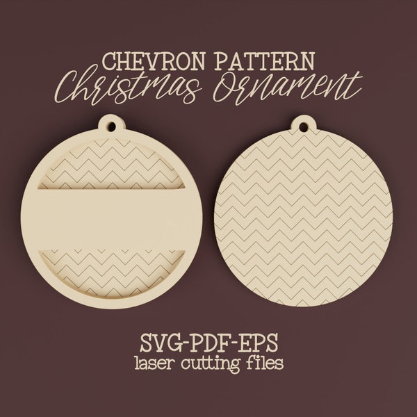 Chevron Christmas ornament svg, Christmas laser svg file