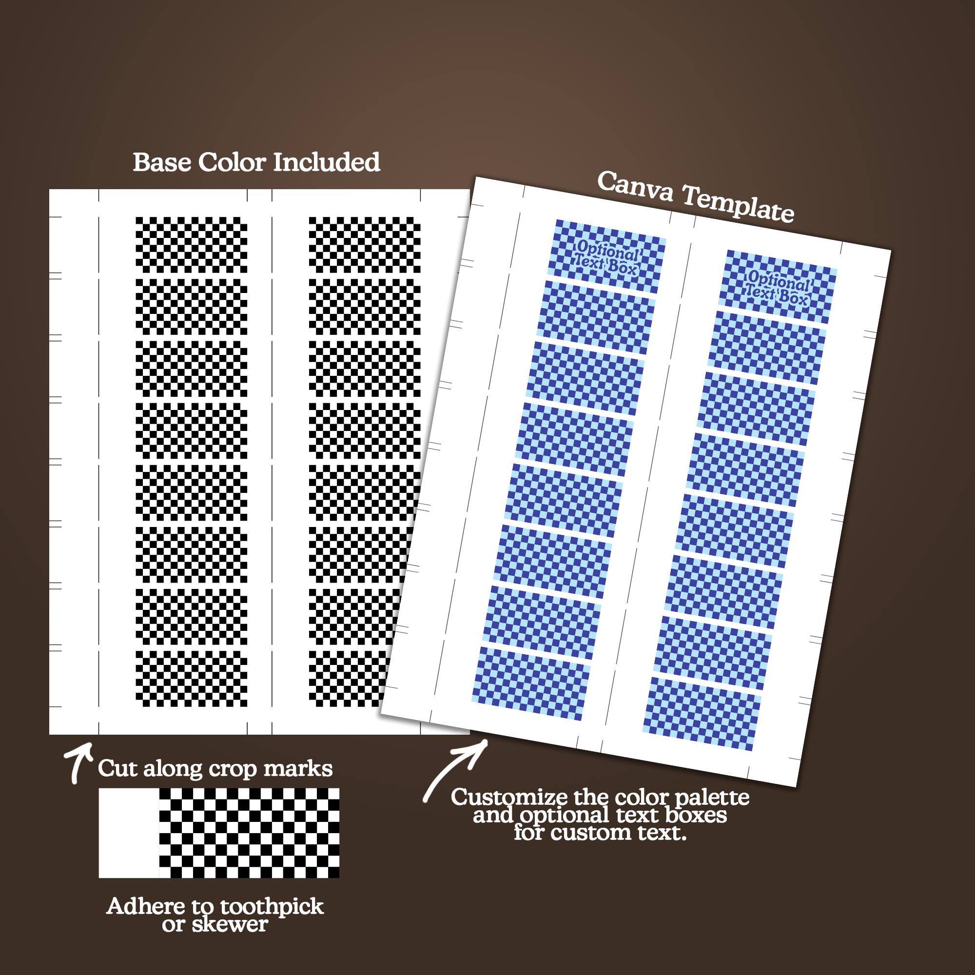 Checkered Flag Cupcake Toppers Printable PDF & Editable Canva Template ...
