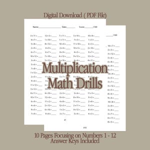 Multiplication Worksheets, Math Drills Printable, Quick Times Tables