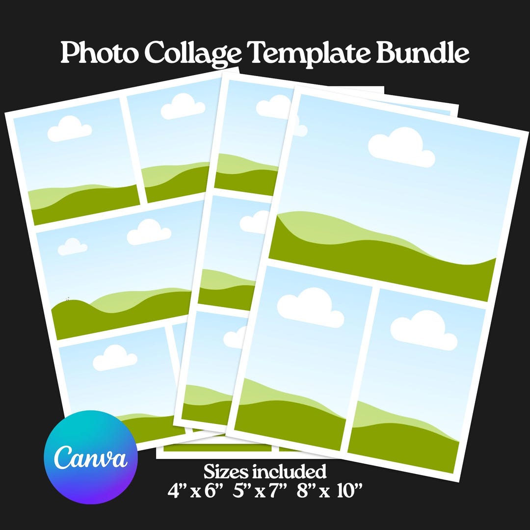 Photo Collage Templates for Canva 4x6, 5x7, 8x10 Collage, Canva Photo