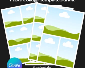 Photo Collage Templates for Canva | 4x6, 5x7, 8x10 Collage, Canva Photo Strip template