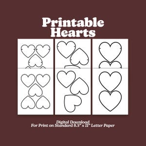 Printable Heart Templates, DIY Valentine Garland