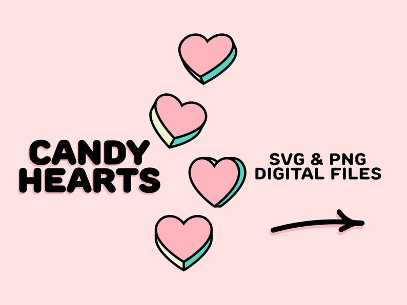 Candy Hearts Svg, Valentine’s Day Svg - Etsy