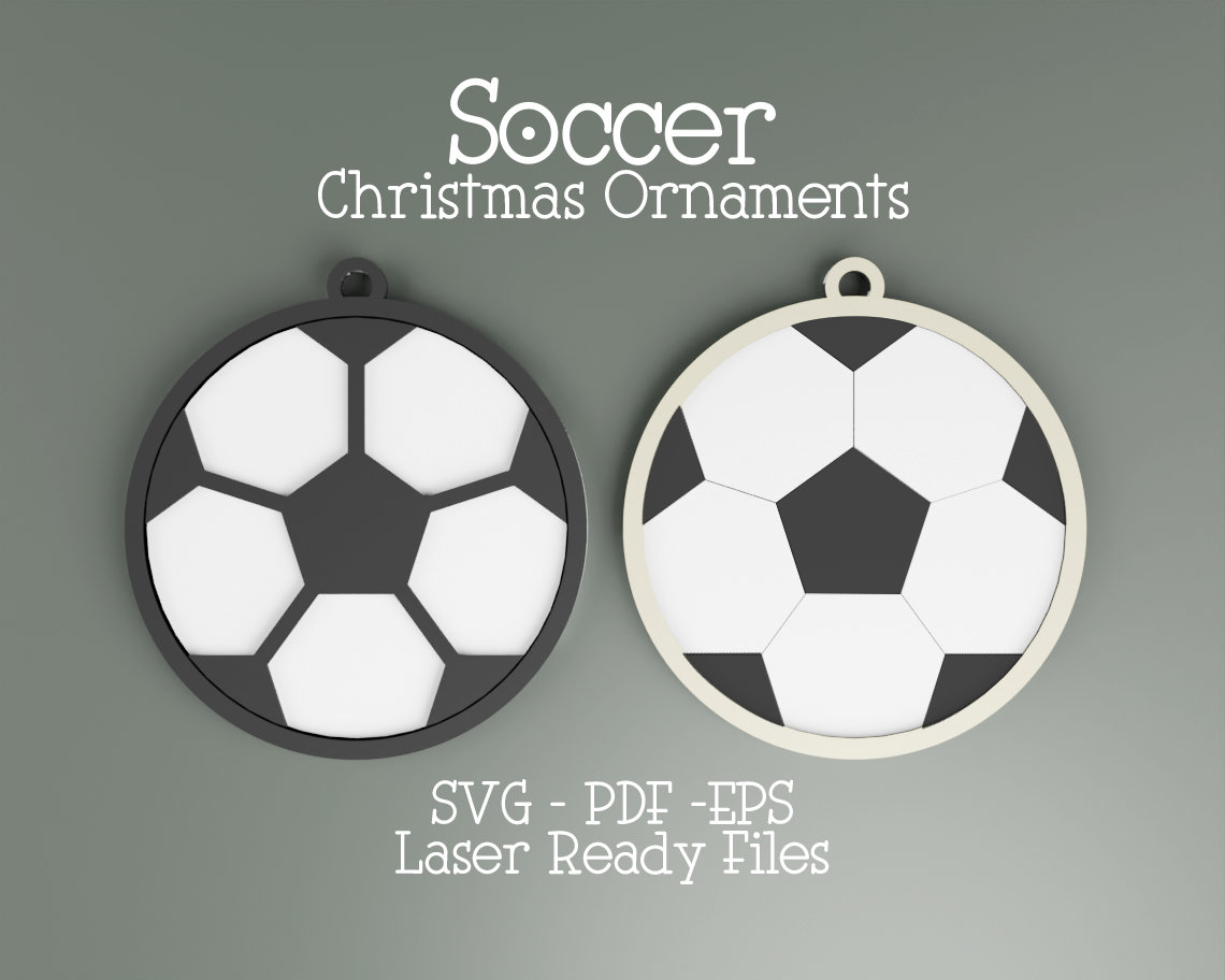 Soccer Christmas Ornament Laser File, Soccer Ball Ornament Svg Etsy