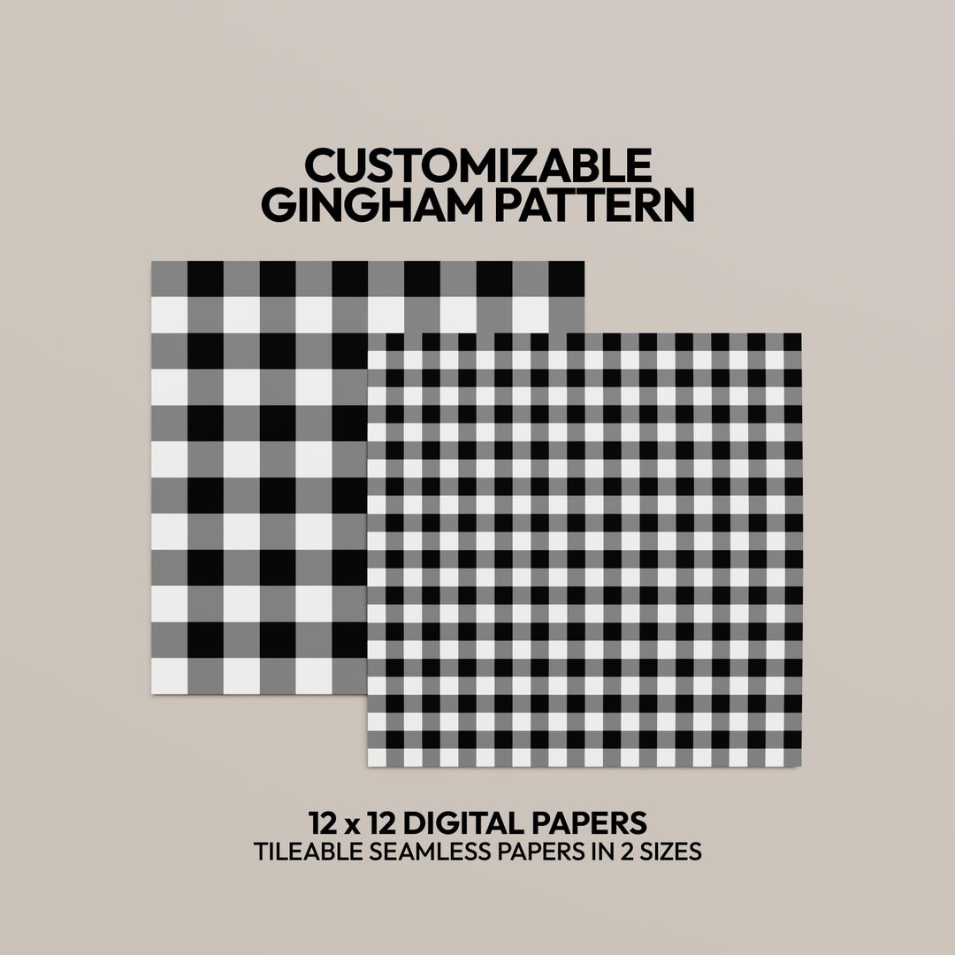 Gingham Pattern Digital Papers, Gingham Color Palette Creator, Create ...