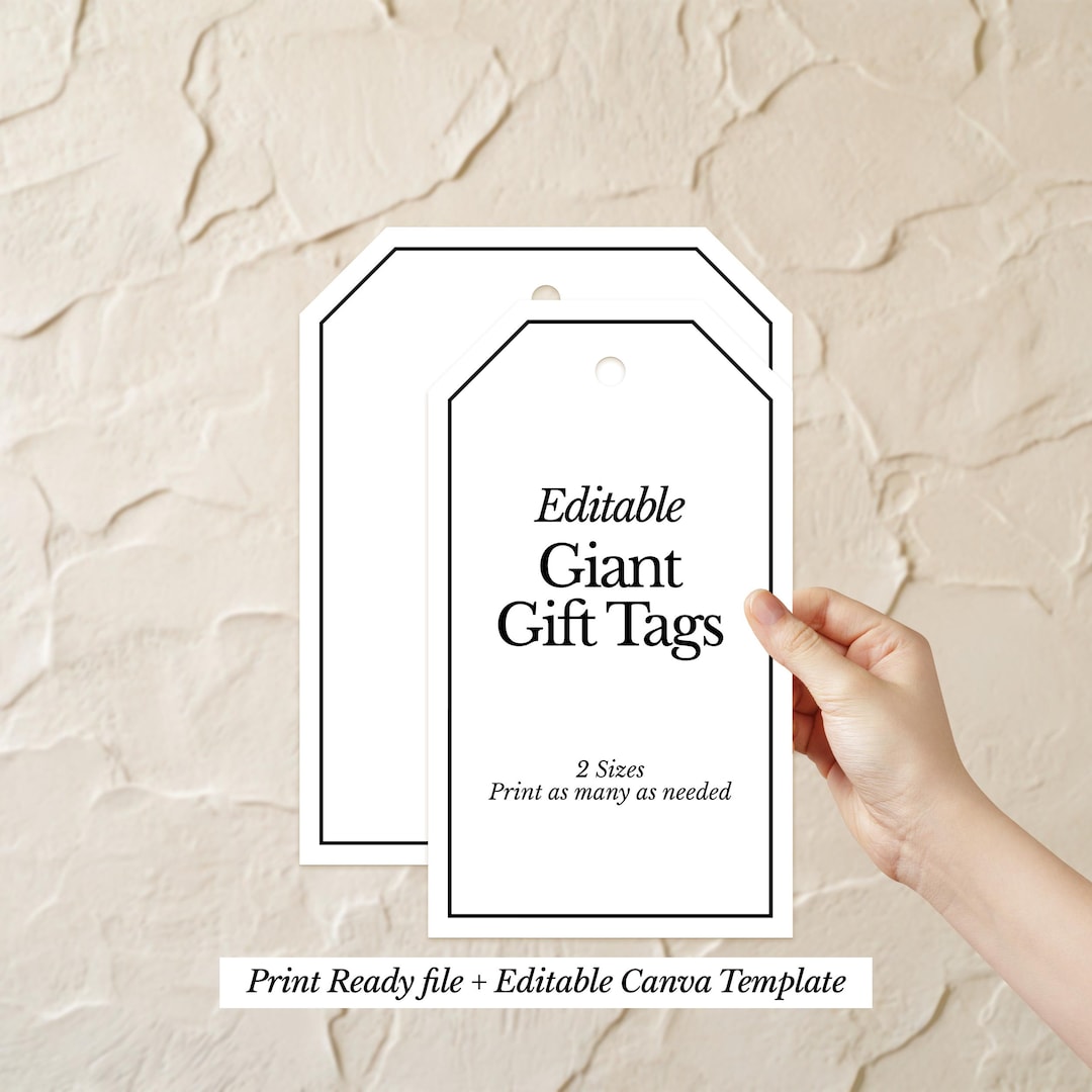 Editable Giant Gift Tag Template Canva | Printable Large Gift Tag ...