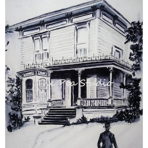 Shadow of a Doubt, Alfred Hitchcock, 8x10 Fine Art Print, Watercolor Drawing, Unframed