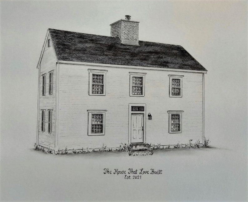 Custom HAND DRAWN Ink Building Portrait/house Portrait, House Warming ...