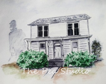 Myers House, Halloween, Fine Art Print, 8x10, Horror Movies, Unframed