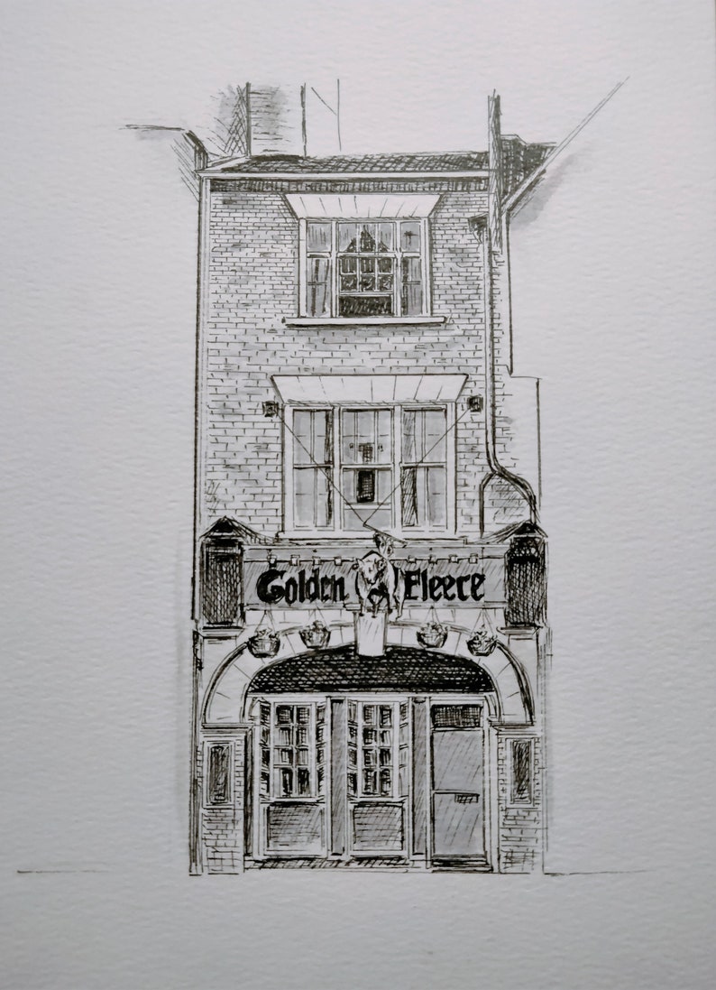 Custom HAND DRAWN Ink Building Portrait/house Portrait, House Warming ...