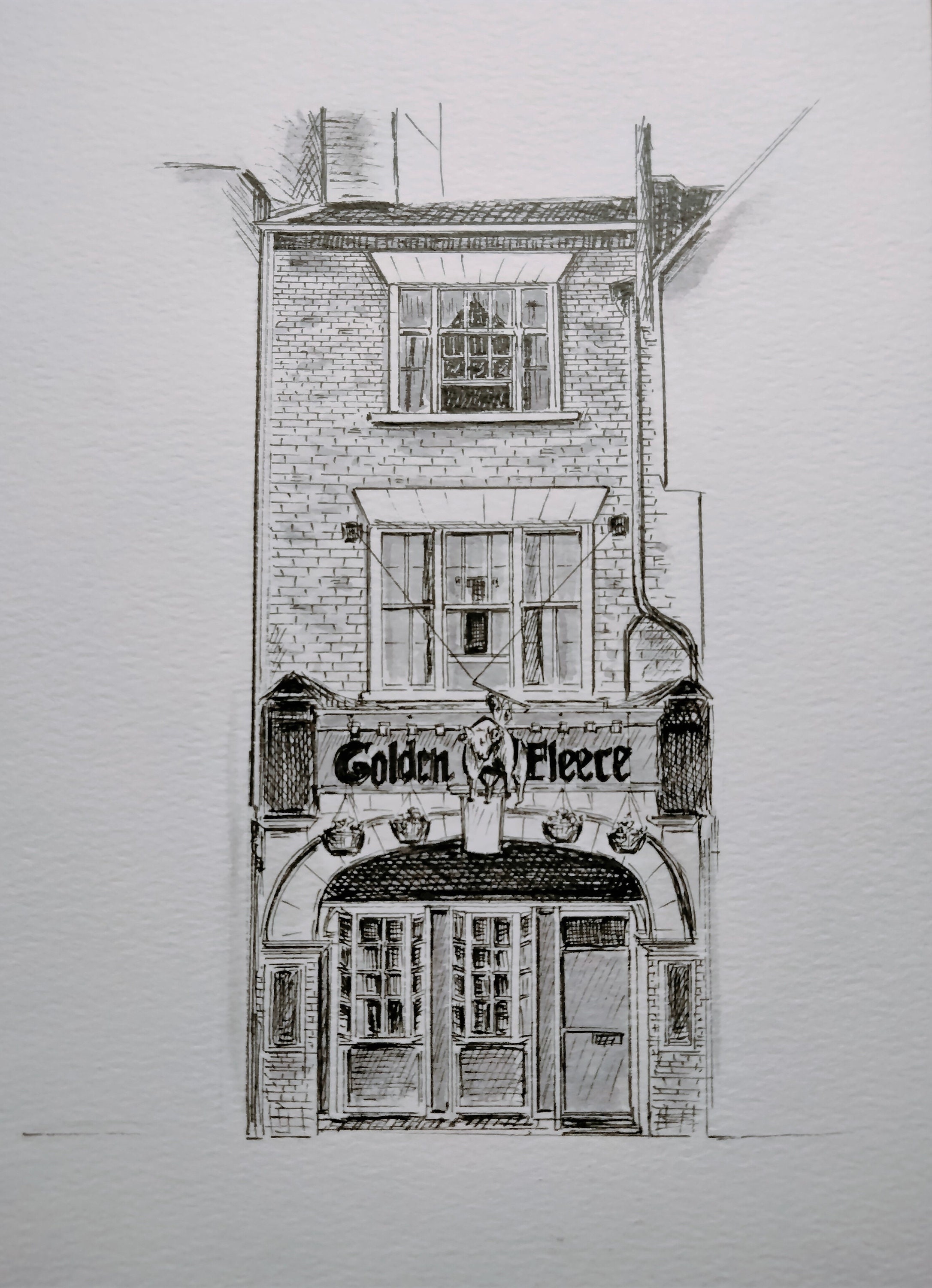 Custom HAND DRAWN Ink Building Portrait/house Portrait, House Warming ...