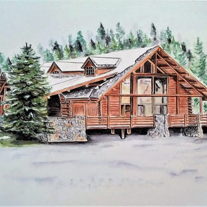Custom HAND PAINTED Watercolor House Portrait/Building Portrait - House Warming Gift, First Home, Moving, Retirement, Anniversary Gift