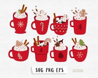 Hot cocoa svg, Christmas clip art, Hot chocolate svg, Merry christmas svg Commercial Use Funny Christmas svg