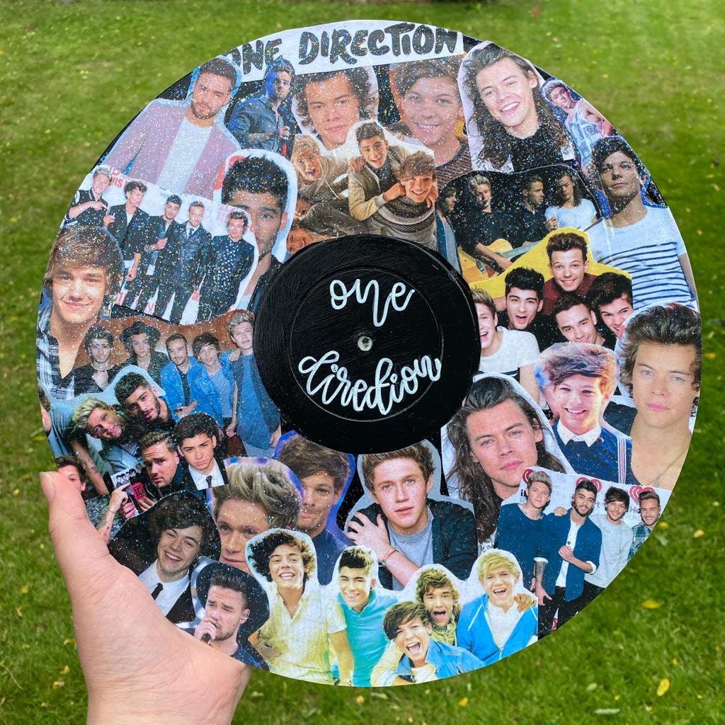 ONE DIRECTION 12 collaged vinyl record Etsy
