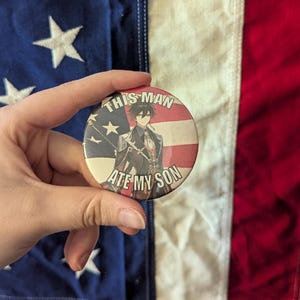 Zhongli This Man Ate My Son AMERICA FREEDOM Pin