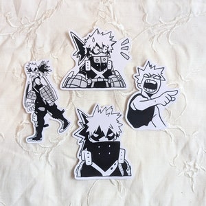 Manga Spiky Haired Angry guy Funny die cut stickers