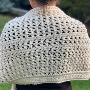 Star Sprinkled Pocket Shawl Haak PATROON instant download Sjaal met zakken, grote sjaal, gebedsjaal, cadeau voor moeder, cadeau voor oma afbeelding 5