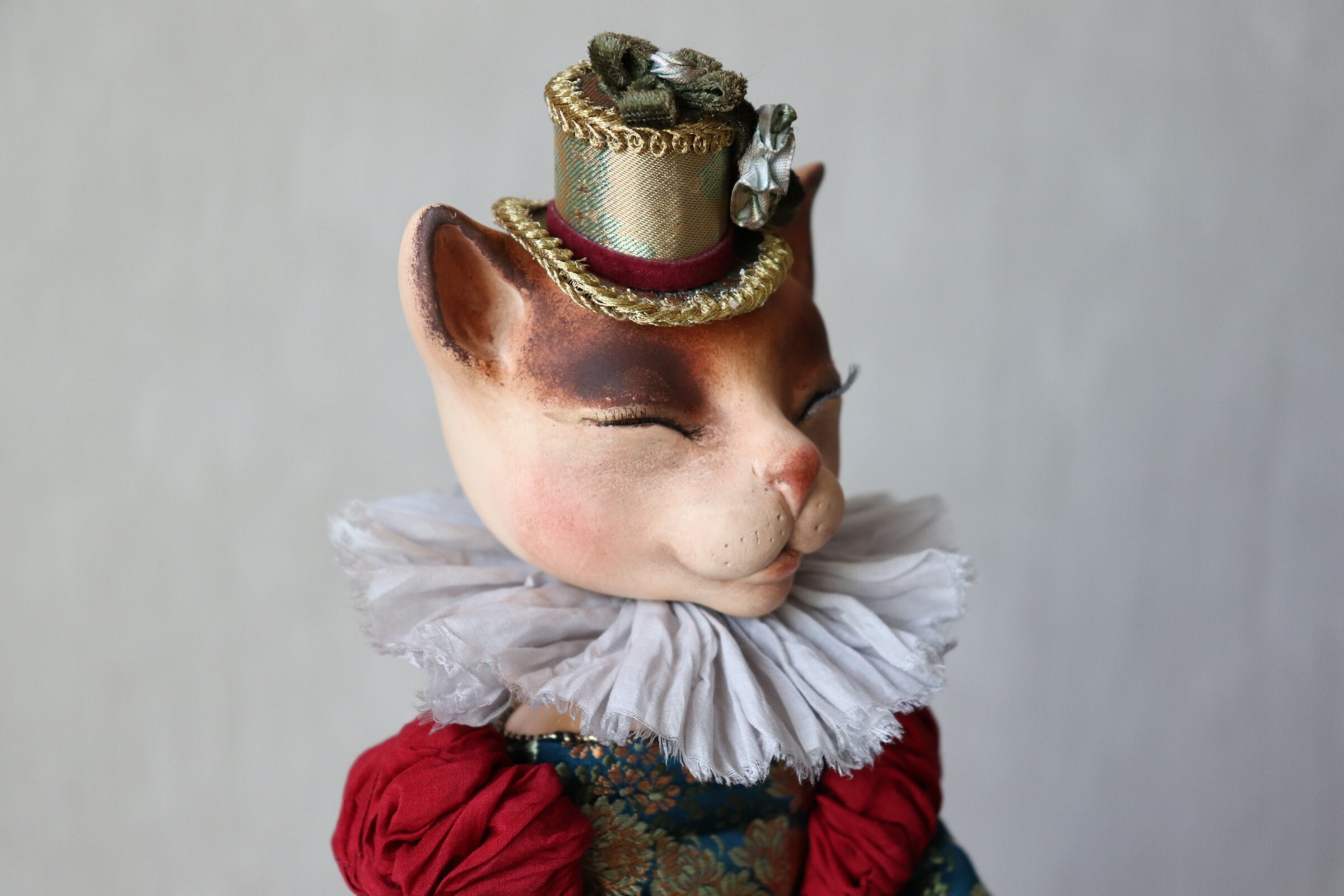 Victorian cat doll antique cat sculpture as cat lover gift Etsy