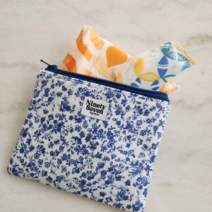 Bolsa para compresas con diseño floral, bolsa para el período menstrual, bolsa para brillo de labios, monedero, minicartera de algodón, minibolsa con cremallera, regalos para ella