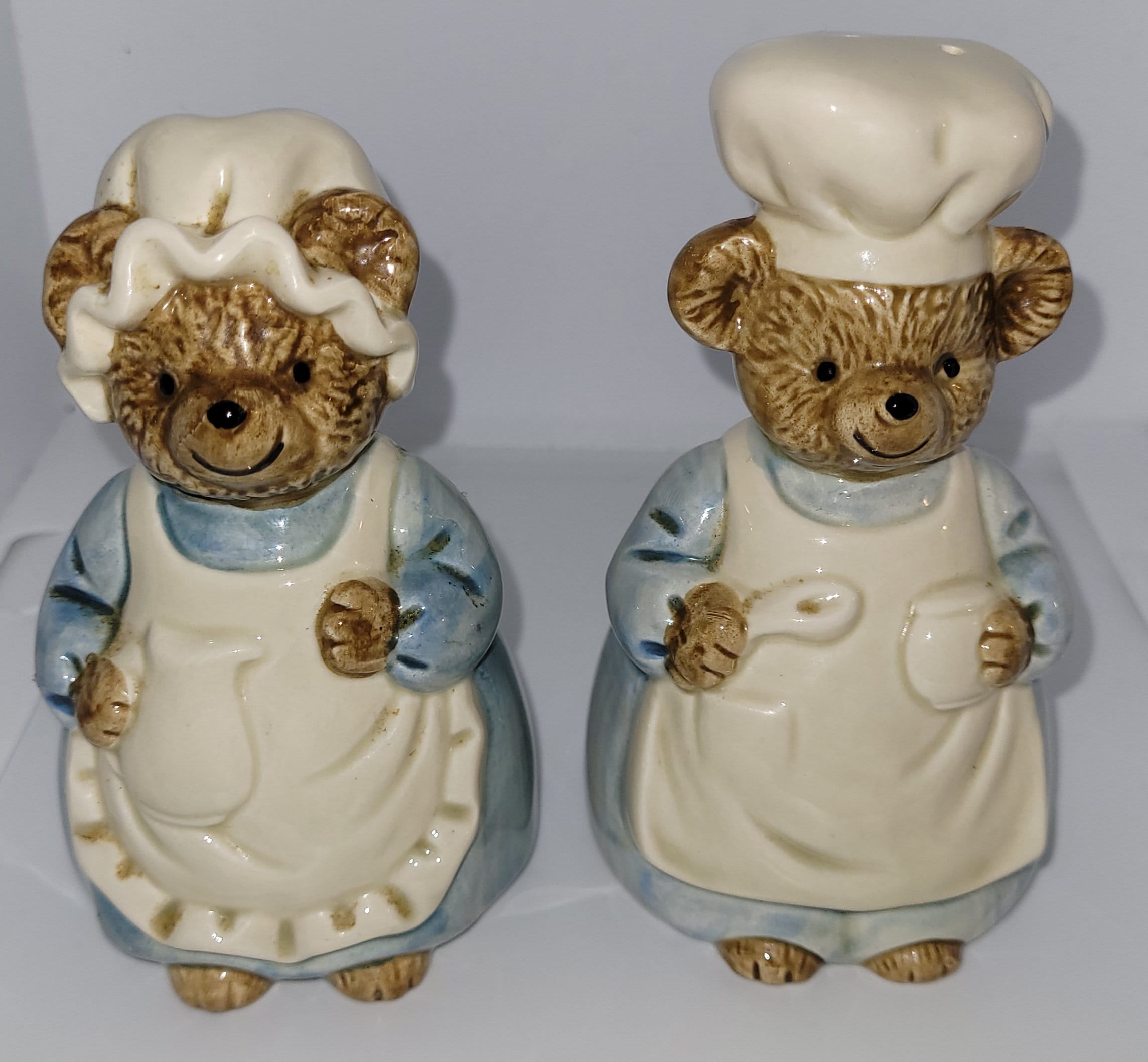 Vintage Otagiri Japan Mr & Mrs Chef Bears Salt and Pepper Shaker