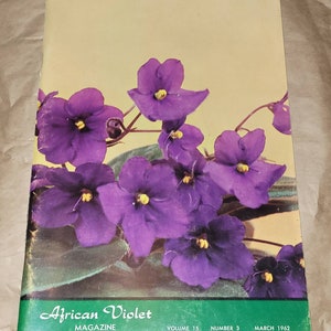 Vintage, African Violet Magazine, flowers, vintage magazines, African Violets, reference, how to, plants, gardening, gift ideas, flower mags