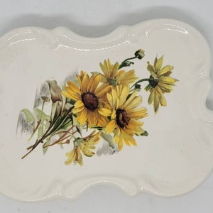 Vintage Limoges yellow wildflower daisy porcelain soap dish, soap dish, soap dishes. Bathroom, bathroom decor, Limoges, vintage, wild daisy