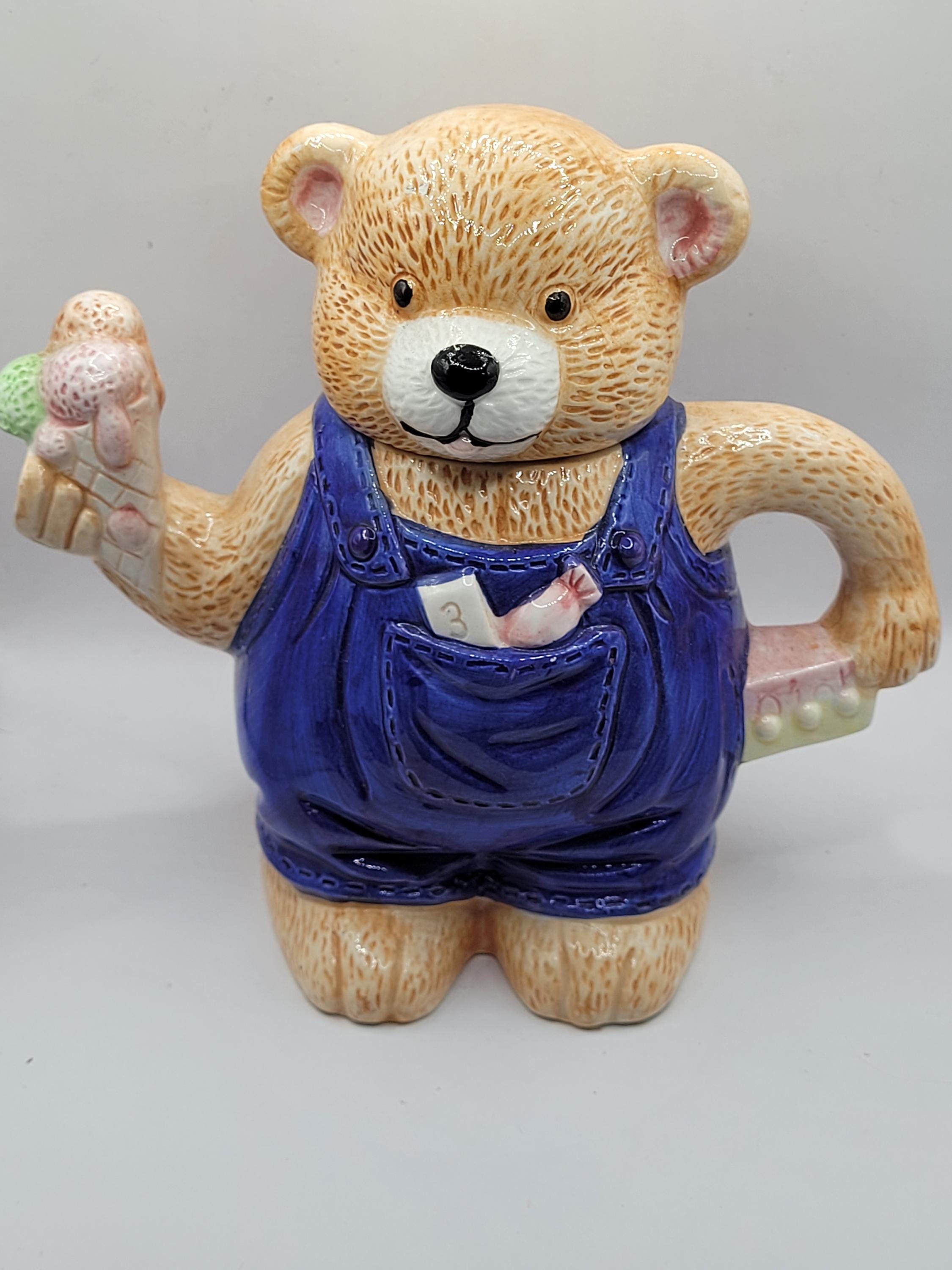 Vintage 1980's Teddy Bear Holding Ice Cream Decorative Tea Pot - Etsy