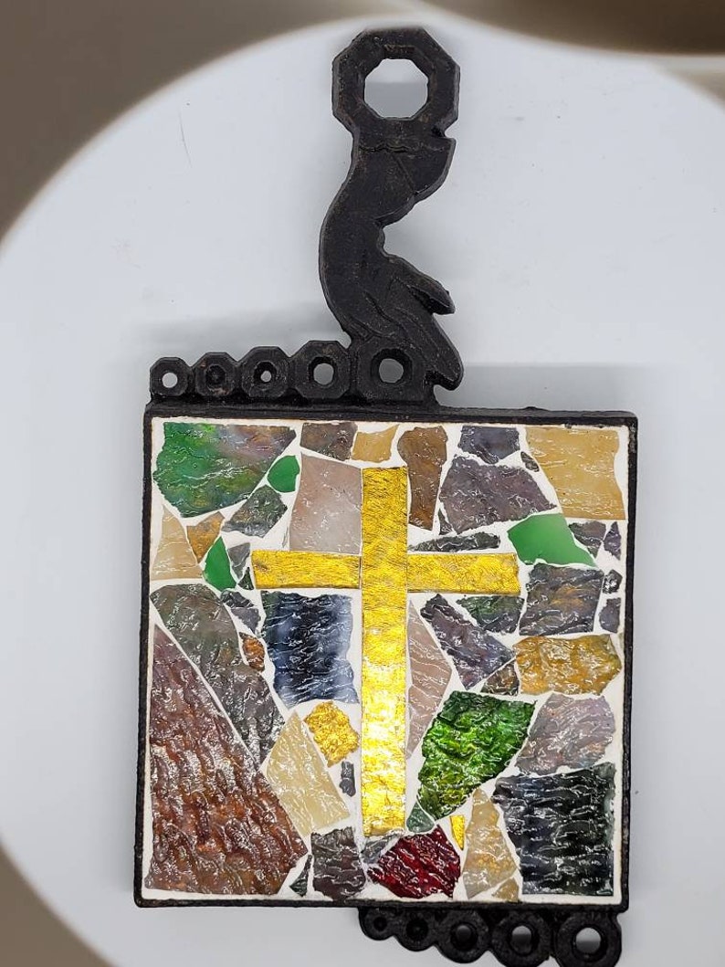 Trivet, Vintage, Vintage Trivets, Glass, Stainglass, Kitchen