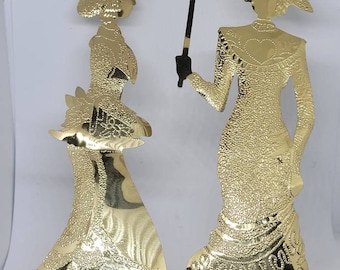 Vintage home interior victorian ladies wall plaque hanging, gold metal victorian lady, home interior, home decor, wall hangings, mothers day