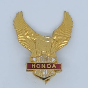 Vintage, vintage lapel pin, vintage hat pin, hat pins, jacket pins, honda, honda cycle, motor cycle, pinback, vintage pinback, bike, bikes