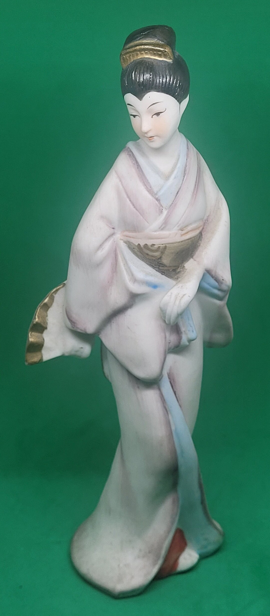 Vintage Porcelain Oriental Geisha Statue Figurine Etsy
